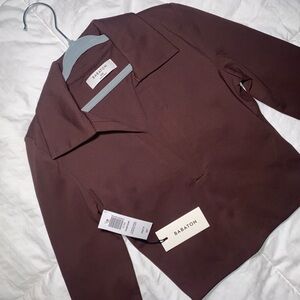 Babaton Deep Brown Collared Blouse